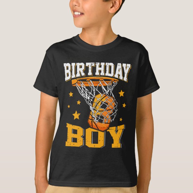 8th Birthday Basketball Boy 8 Year Old Basketball  T-Shirt (Front)