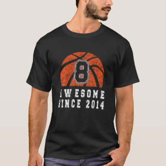 8th Birthday Basketball Boy Born In 2014 Basketbal T-Shirt