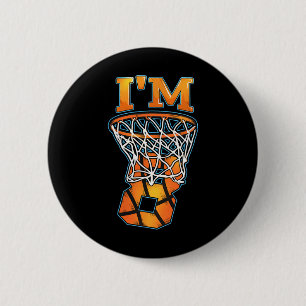 8th Birthday Basketball Player I'm 8 Boys Girls B- Button