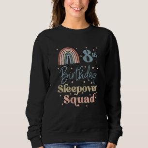 8th Birthday Boho Rainbow Sleepover Squad Pajamas Sweatshirt