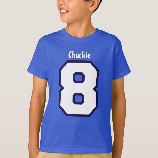 8th Birthday Boy Big Number Custom Name V07J T-Shirt (Front)