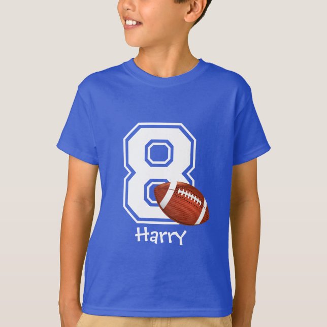 8th Birthday boy football personalized-2 T-Shirt (Front)