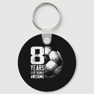 8th Birthday Boy Girl Soccer Player Footll 8 Years Keychain