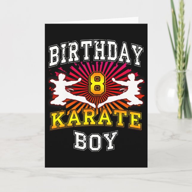 8th Birthday Boy - Karate 8 Years Old Kid  Card (Front)