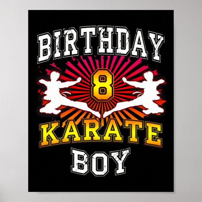 8th Birthday Boy - Karate 8 Years Old Kid  Poster (Front)