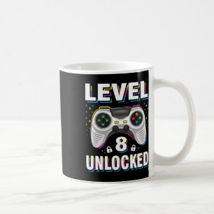 8th Birthday Boy Level 8 Unlocked Video Gamer 8 Ye Coffee Mug