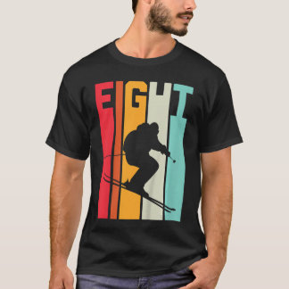 8th Birthday Boy Retro Ski Lover Skier 8 Years Old T-Shirt