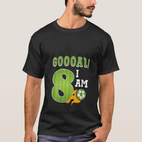 8th Birthday Boy Soccer I m 8 Year Old Funny B Day T_Shirt