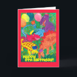 8th Birthday Card - Monsters!<br><div class="desc">An 8th Birthday Card with colorful monsters,  from a watercolour painting by Judy Adamson. You can customize the inside of the card and I can easily change the front cover text on request through my store.</div>