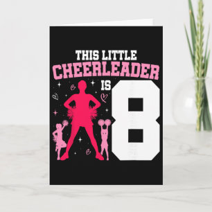 8th Birthday Cheerleading Girl Eight Year Old Chee Card