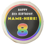 [ Thumbnail: 8th Birthday: Colorful Rainbow # 8, Custom Name ]