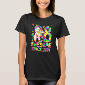 8th Birthday Colorful Tie Dye 8 Year Old Unicorn G T-Shirt