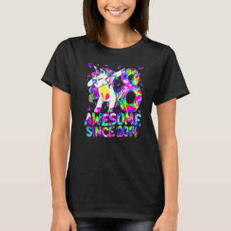 8th Birthday Colorful Tie Dye 8 Year Old Unicorn G T-Shirt