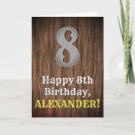 [ Thumbnail: 8th Birthday: Country Western Inspired Look, Name Card ]