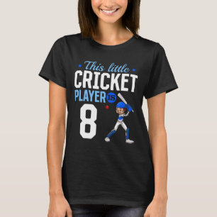 8th Birthday Cricket Player T-Shirt