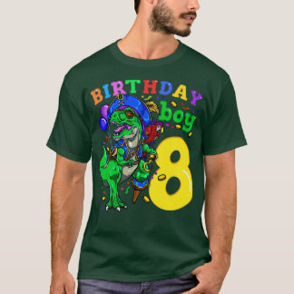8th Birthday Dinosaur Pirate T-Shirt