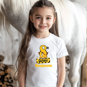 8th Birthday Dump Druck construction theme Party  T-Shirt