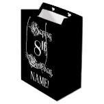 [ Thumbnail: 8th Birthday: Fancy, Elegant Script + Custom Name Gift Bag ]