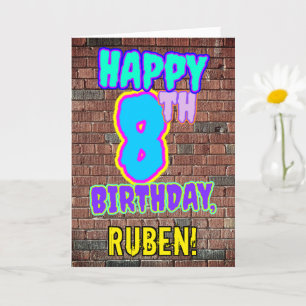 8th Birthday - Fun, Urban Graffiti Inspired Look Card