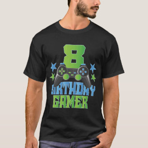 8th Birthday Gamer Boy 8 Years Old Video Game Love T-Shirt