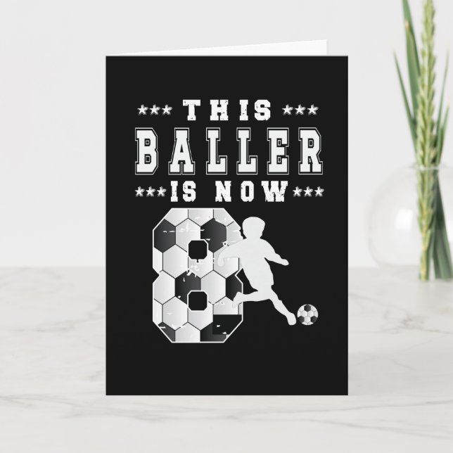 8th Birthday Gift Soccer Player 8 Year Old Boy Card (Front)