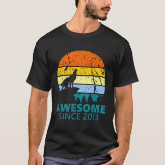 8Th Birthday Gift T-Shirt Wolf 8 Year Old Clothing