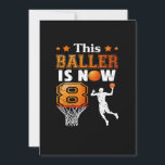 8th birthday Gift This Baller Is Now 8  Invitation<br><div class="desc">Get this unique perfect birthday gifts for baller kids. Check out our collection of birthday gifts for kids,  where every item is a treasure waiting to be discovered</div>