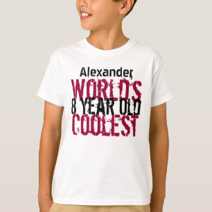 8th Birthday Gift World's Coolest 8 Year Old Boy T-Shirt