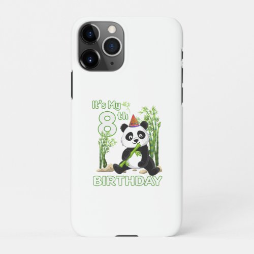 8th Birthday Gifts 8 Years Old Party Animal Panda  iPhone 11Pro Case