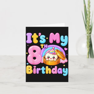 8th birthday girl kawaii dumpling anime birthday card