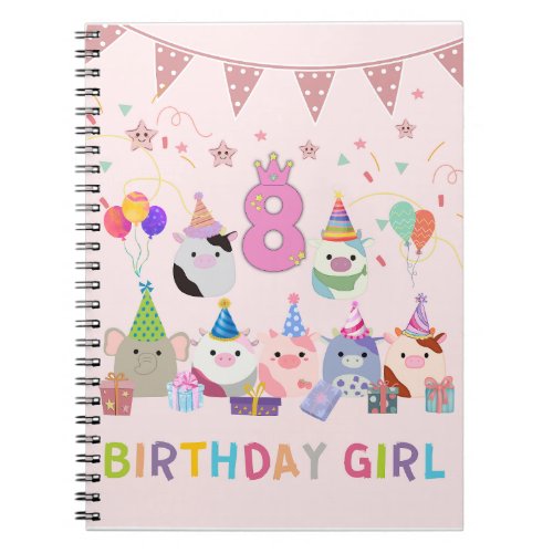 8th Birthday Girl Notebook