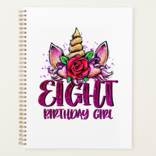 8th Birthday Girl Shirt 8 Year Old Girl Birthday G Planner