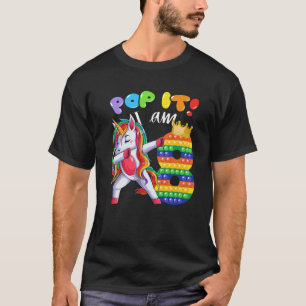 8Th Birthday Girls Dabbing Unicorn Pop It I Am 8 Y T-Shirt