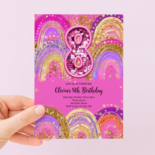 8th Birthday Girls Invitation (Creator Uploaded)