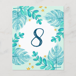 8th Birthday Greenery jungle blue Boy invitations Flyer