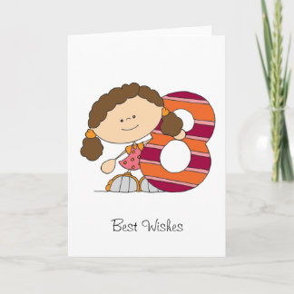 8th Birthday - Greetings Card - Girl