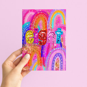 8th Birthday Happy Birthday Girls Card