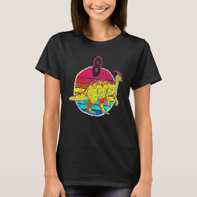 8th Birthday I Parasaurolophus I Family Matching T-Shirt (Front)