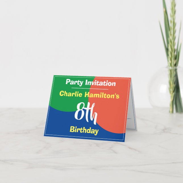 8th Birthday Invitation (Front)