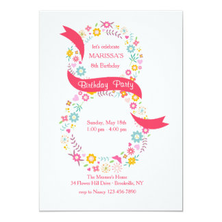 Templates For 8 Year Birthday Card 8th birthday invitations announcements zazzle Templates For 8 Year Birthday Card 8th birthday invitations announcements zazzle
