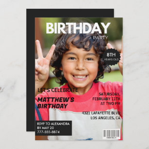 8th birthday invitations for him Magazine Cover