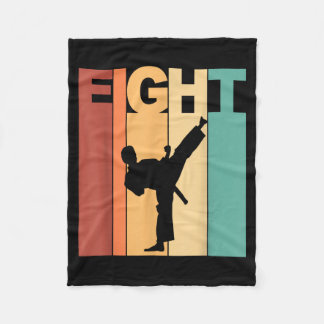 8th Birthday Karate Taekwondo Theme 8 Year Old Fleece Blanket