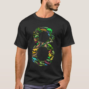 8th Birthday Lizard Reptile Birthday Party 8 Year T-Shirt