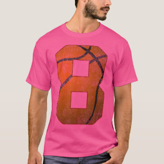 8Th Birthday Party Eight 8 Year Old Basketball Bda T-Shirt