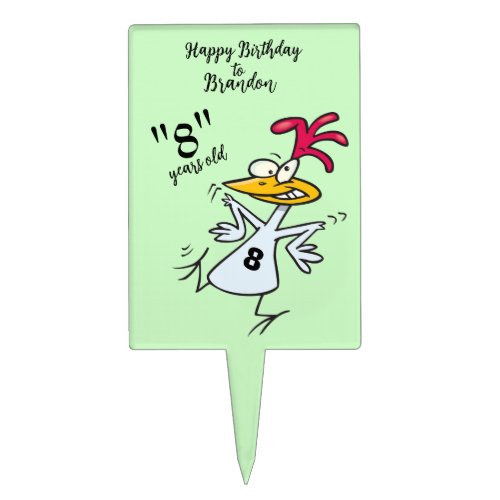 8th Birthday Party Funny Chicken  Cake Topper