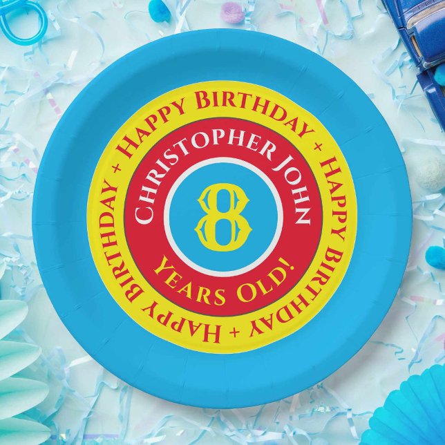 8th Birthday Party Paper Plates (Creator Uploaded)