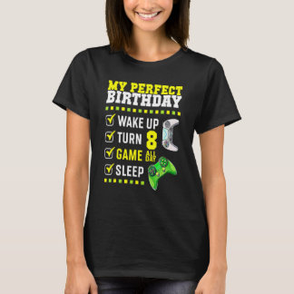 8th Birthday Party Perfect For Gamer 8 Years Old B T-Shirt
