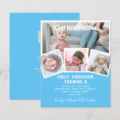 8TH Birthday Photo Collage Invite Boy Girl Mixed (Front/Back)