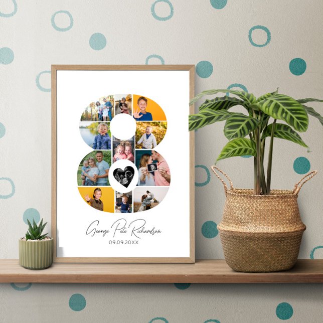 8th Birthday Photo Collage Poster Keepsake (Creator Uploaded)
