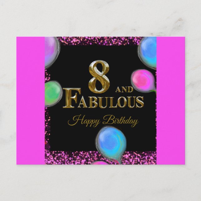 8th  Birthday  Postcard (Front)